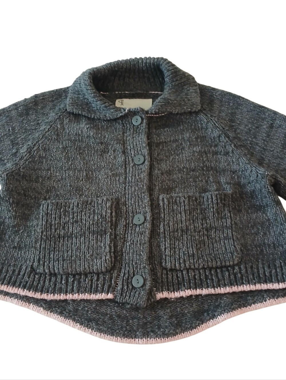 Pilcro Anthropologie Jesse Dog Icon Cardigan Sweater XXS French Bulldog Oversize - Picture 7 of 14